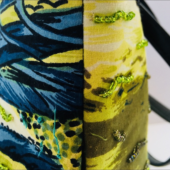 Christiana Beaded Bag Palm Trees and Hibiscus EUC - Picture 6 of 7